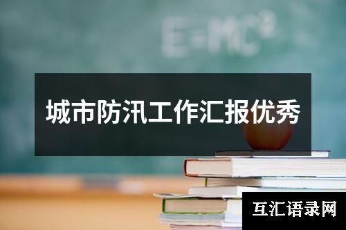 城市防汛工作汇报优秀