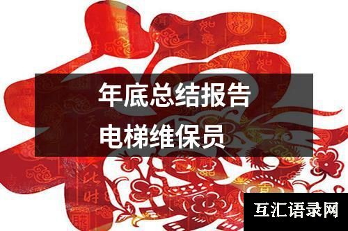 年底总结报告电梯维保员