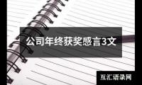 关于公司年终获奖感言3文（共19篇）