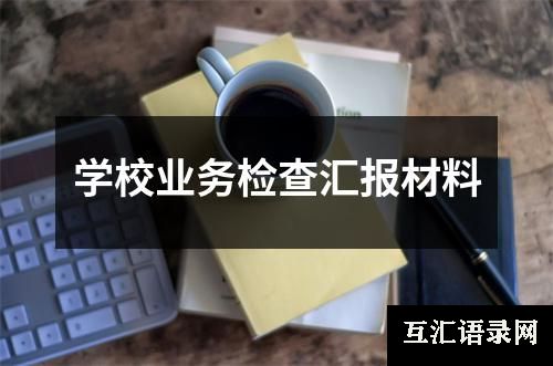 学校业务检查汇报材料