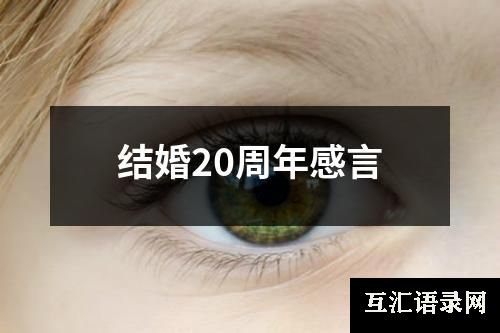 结婚20周年感言