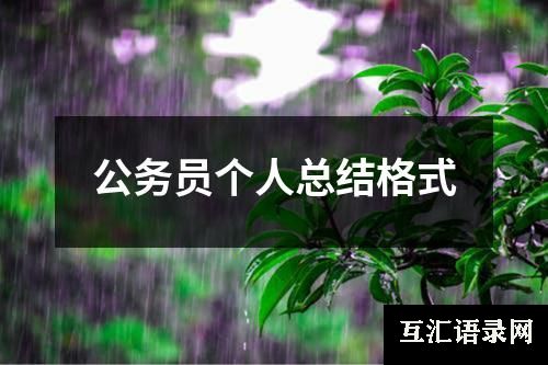 公务员个人总结格式