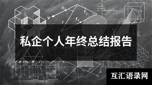 私企个人年终总结报告