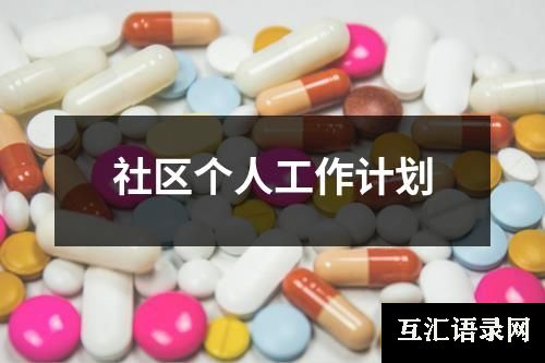 社区个人工作计划