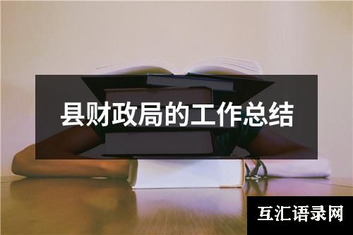 县财政局的工作总结