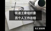 关于街道工委组织委员个人工作总结（精选17篇）