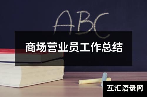 商场营业员工作总结