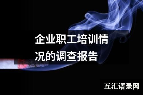 企业职工培训情况的调查报告