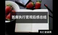 关于首席执行官观后感总结（精选15篇）