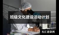 关于班级文化建设活动计划（共17篇）