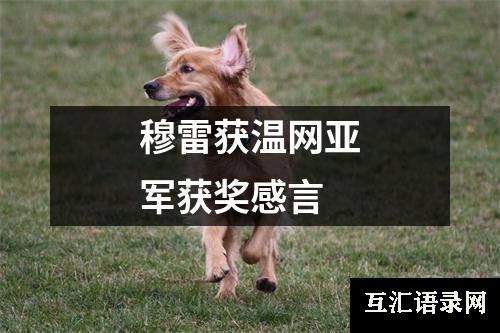 穆雷获温网亚军获奖感言