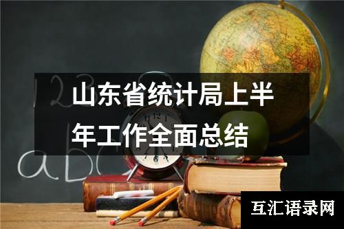 山东省统计局上半年工作全面总结