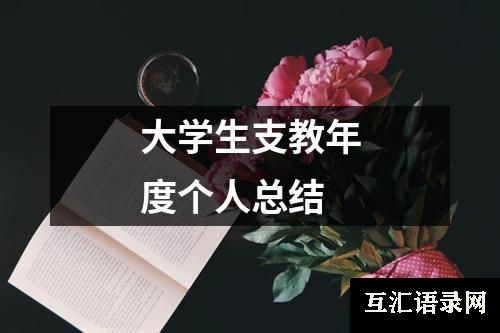 大学生支教年度个人总结