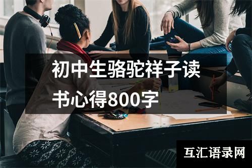 初中生骆驼祥子读书心得800字