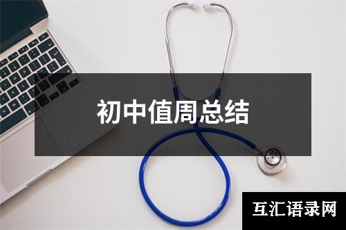 初中值周总结