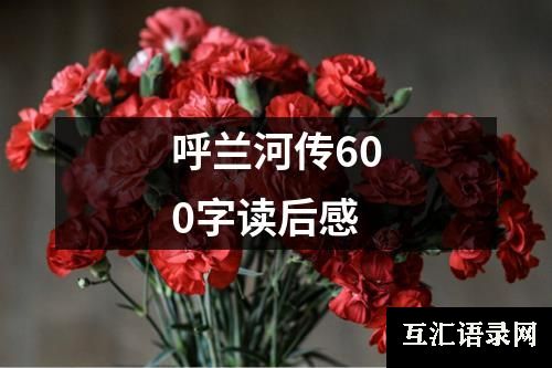 呼兰河传600字读后感