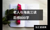 关于老人与海高三读后感800字（共20篇）