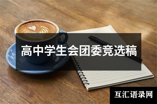 高中学生会团委竞选稿