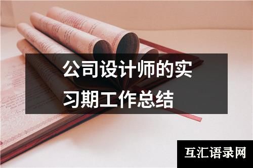 公司设计师的实习期工作总结