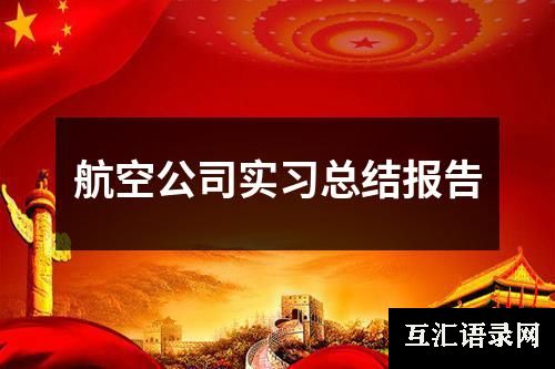 航空公司实习总结报告