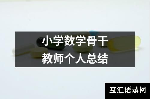 小学数学骨干教师个人总结