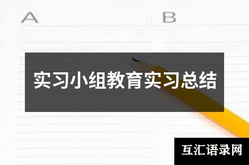 实习小组教育实习总结