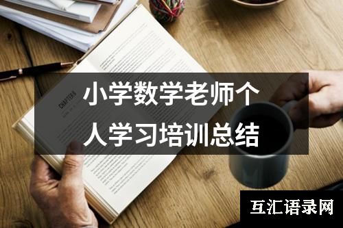 小学数学老师个人学习培训总结