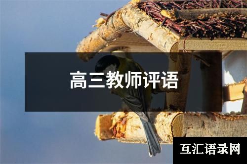 高三教师评语