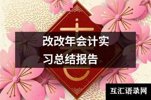 改改年会计实习总结报告