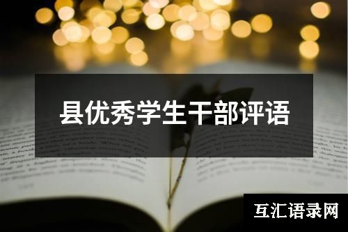 县优秀学生干部评语