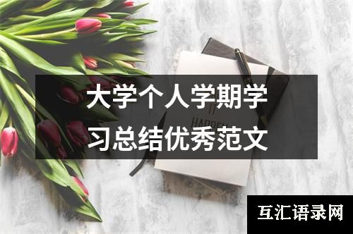 大学个人学期学习总结优秀范文