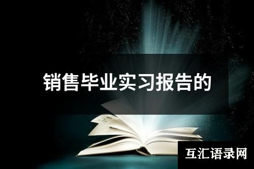 销售毕业实习报告的