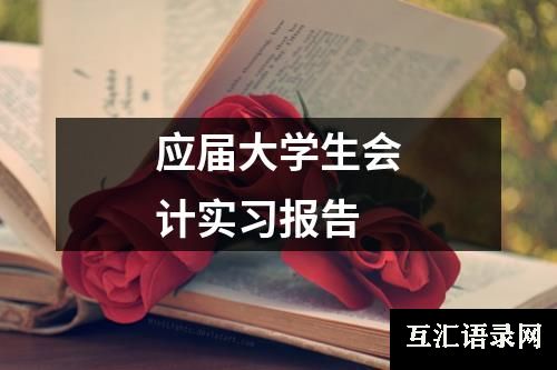 应届大学生会计实习报告