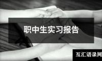 关于职中生实习报告（共10篇）