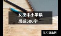 关于女巫中小学读后感500字（推荐7篇）