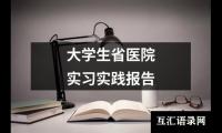 关于大学生省医院实习实践报告（共12篇）