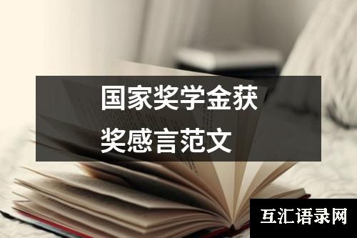 国家奖学金获奖感言范文