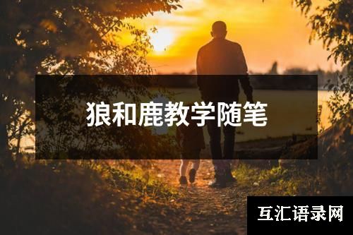 狼和鹿教学随笔