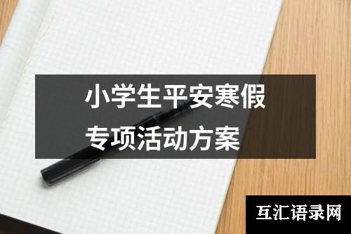 小学生平安寒假专项活动方案