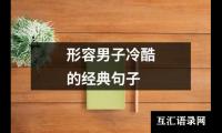 关于形容男子冷酷的经典句子（集锦5篇）