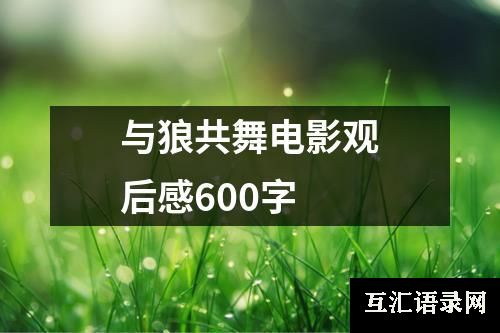 与狼共舞电影观后感600字