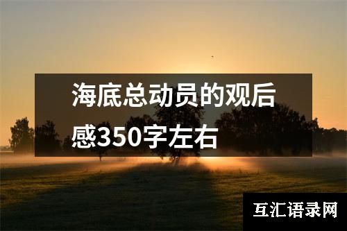 海底总动员的观后感350字左右