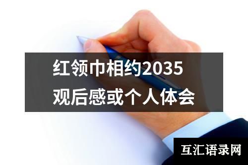 红领巾相约2035观后感或个人体会