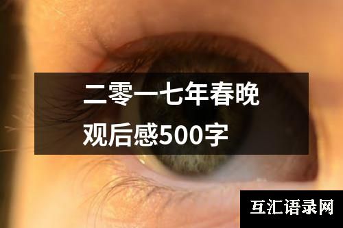 二零一七年春晚观后感500字