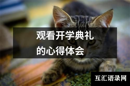 观看开学典礼的心得体会