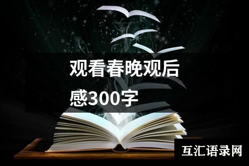 观看春晚观后感300字