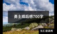 关于勇士观后感700字（锦集20篇）