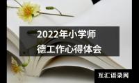 2022年小学师德工作心得体会