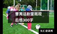 关于曹禺话剧雷雨观后感300字（集锦8篇）