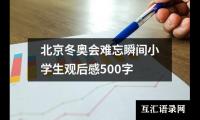 关于北京冬奥会难忘瞬间小学生观后感500字（合集19篇）